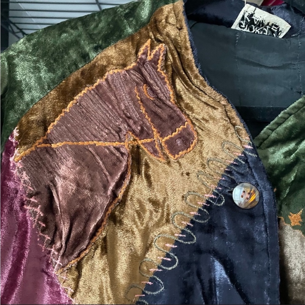 90s Vintage Patchwork Velour Jacket - image 3